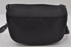 Authentic GUCCI Web Sherry Line Micro GG Shoulder Bag PVC Leather Black 2433I