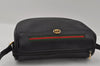 Authentic GUCCI Web Sherry Line Micro GG Shoulder Bag PVC Leather Black 2433I