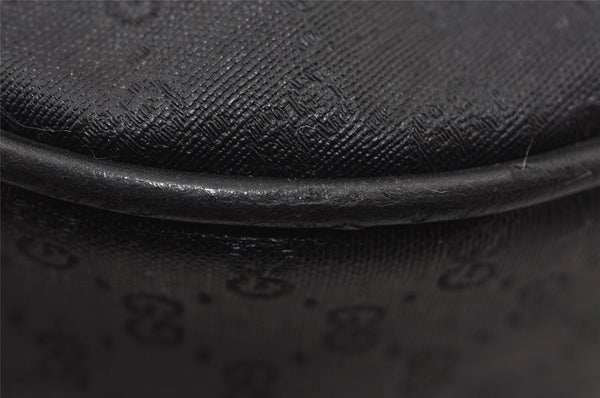 Authentic GUCCI Web Sherry Line Micro GG Shoulder Bag PVC Leather Black 2433I
