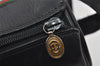 Authentic GUCCI Web Sherry Line Micro GG Shoulder Bag PVC Leather Black 2433I