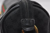 Authentic GUCCI Web Sherry Line Micro GG Shoulder Bag PVC Leather Black 2433I
