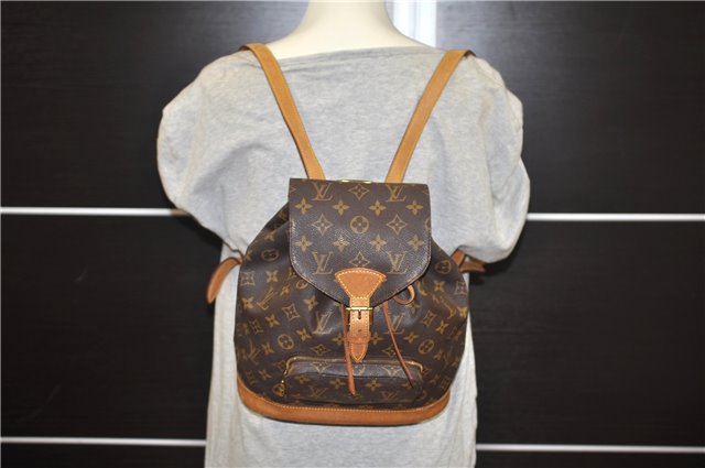 Authentic Louis Vuitton Monogram Montsouris MM Backpack M51136 LV 2435F