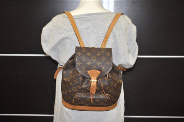Authentic Louis Vuitton Monogram Montsouris MM Backpack M51136 LV 2435F