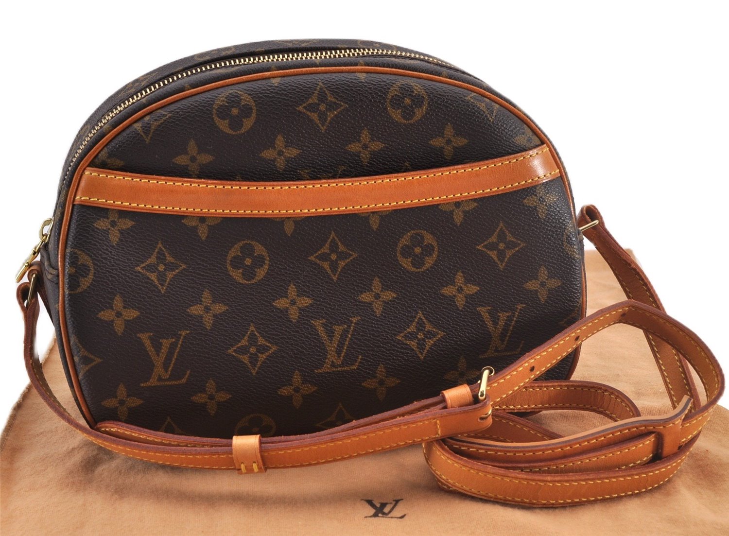 Authentic Louis Vuitton Monogram Blois Shoulder Cross Body Bag M51221 LV 2436F