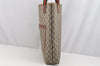 Authentic GUCCI Web Sherry Line Shoulder Tote Bag GG PVC Leather Brown 2436I