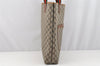 Authentic GUCCI Web Sherry Line Shoulder Tote Bag GG PVC Leather Brown 2436I