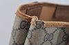 Authentic GUCCI Web Sherry Line Shoulder Tote Bag GG PVC Leather Brown 2436I