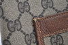 Authentic GUCCI Web Sherry Line Shoulder Tote Bag GG PVC Leather Brown 2436I