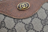 Authentic GUCCI Web Sherry Line Shoulder Tote Bag GG PVC Leather Brown 2436I