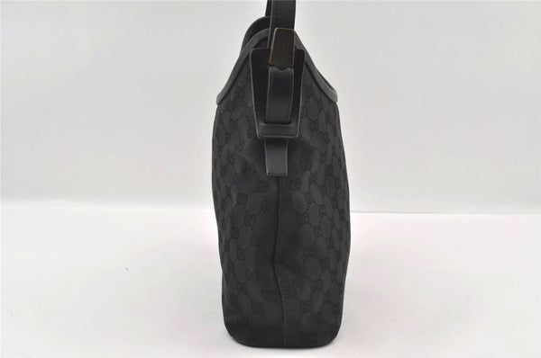 Authentic GUCCI Vintage Shoulder Hand Bag GG Canvas Leather 107752 Black 2437I