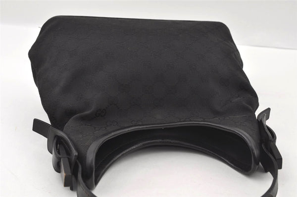 Authentic GUCCI Vintage Shoulder Hand Bag GG Canvas Leather 107752 Black 2437I