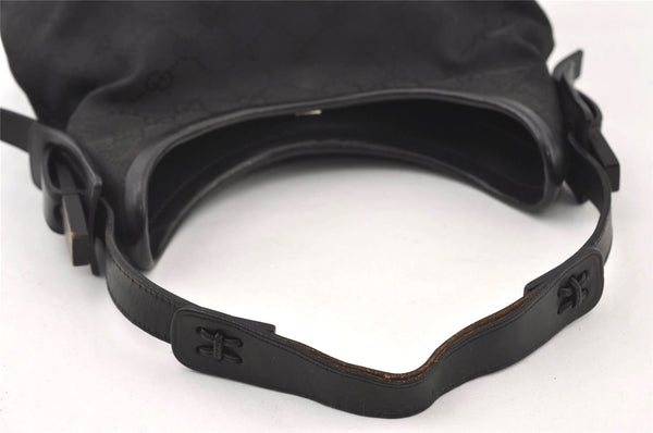 Authentic GUCCI Vintage Shoulder Hand Bag GG Canvas Leather 107752 Black 2437I