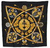 Authentic HERMES Carre 90 Scarf "DAIMYO" Silk Black 2438F