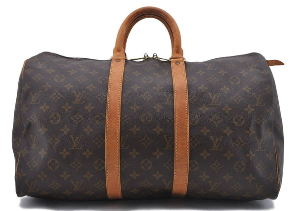 Authentic Louis Vuitton Monogram Keepall 45 Boston Bag M41428 LV 2439D