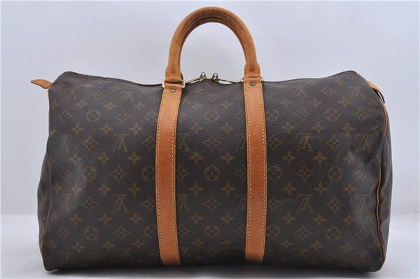 Authentic Louis Vuitton Monogram Keepall 45 Boston Bag M41428 LV 2439D