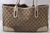 Authentic GUCCI Sherry Line Princy Ribbon Tote Bag GG Canvas 163805 Brown 2442D