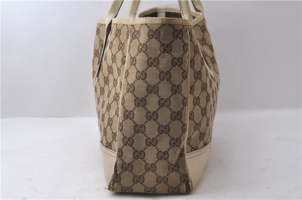 Authentic GUCCI Sherry Line Princy Ribbon Tote Bag GG Canvas 163805 Brown 2442D