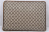 Authentic GUCCI Web Sherry Line Document Case PVC Leather Brown 2443D