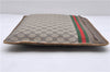 Authentic GUCCI Web Sherry Line Document Case PVC Leather Brown 2443D