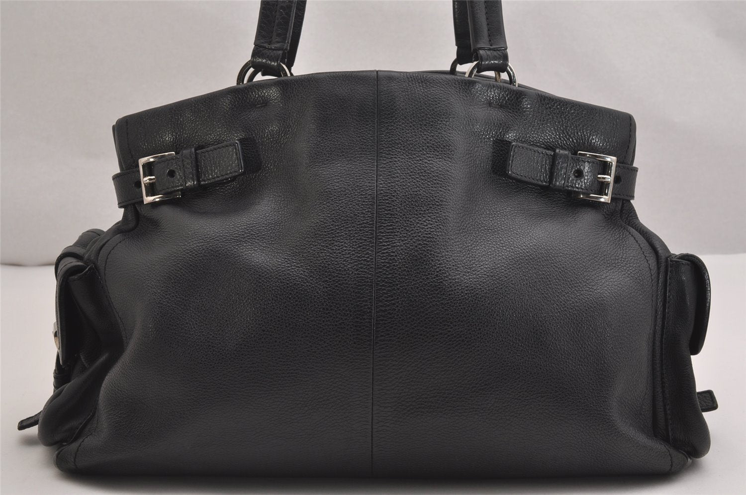 Authentic PRADA Vintage Leather Nappa Shoulder Hand Bag Black 2443I