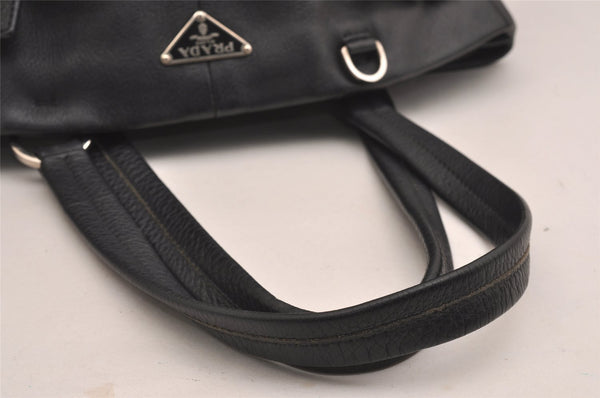 Authentic PRADA Vintage Leather Nappa Shoulder Hand Bag Black 2443I