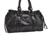 Authentic MIU MIU Vintage Leather Hand Tote Bag Black 2444I