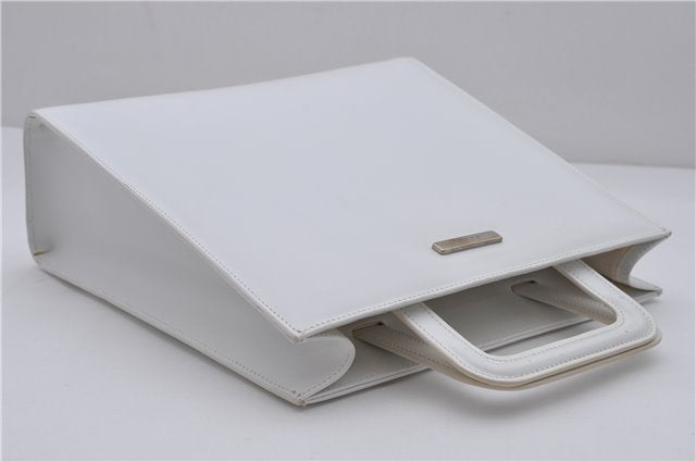 Authentic GUCCI Vintage Hand Bag Purse Leather White 2445D