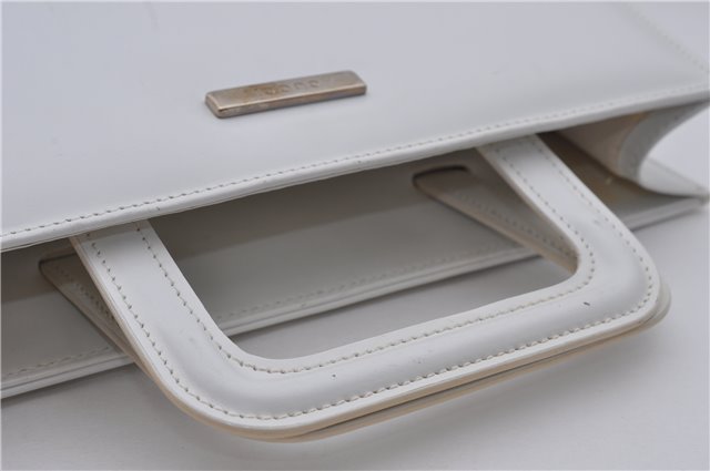 Authentic GUCCI Vintage Hand Bag Purse Leather White 2445D