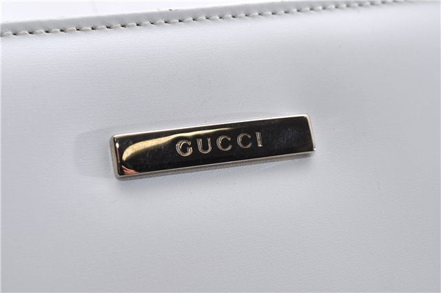 Authentic GUCCI Vintage Hand Bag Purse Leather White 2445D