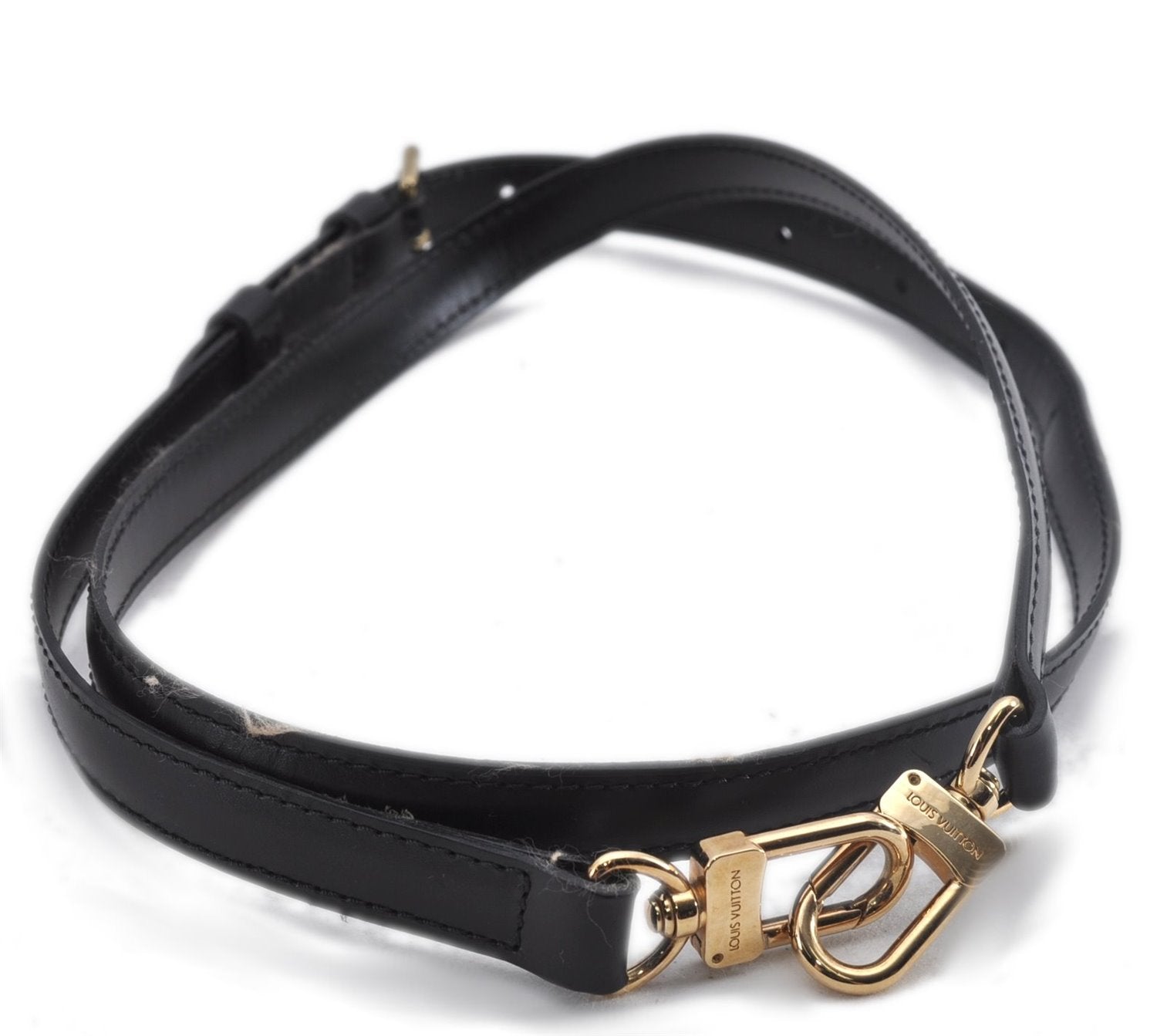 Authentic Louis Vuitton Leather Shoulder Strap Black 40.6-47.6