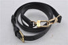 Authentic Louis Vuitton Leather Shoulder Strap Black 40.6-47.6" LV 2445F