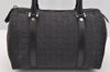 Authentic CELINE C Macadam Carriage Pattern Hand Bag Canvas Leather Black 2445I