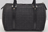 Authentic CELINE C Macadam Carriage Pattern Hand Bag Canvas Leather Black 2445I