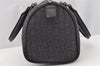 Authentic CELINE C Macadam Carriage Pattern Hand Bag Canvas Leather Black 2445I
