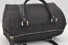 Authentic CELINE C Macadam Carriage Pattern Hand Bag Canvas Leather Black 2445I