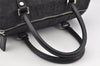 Authentic CELINE C Macadam Carriage Pattern Hand Bag Canvas Leather Black 2445I