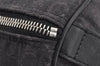 Authentic CELINE C Macadam Carriage Pattern Hand Bag Canvas Leather Black 2445I