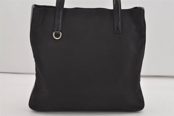 Authentic PRADA Nylon Tessuto Leather Shoulder Tote Bag Purse Black 2447I