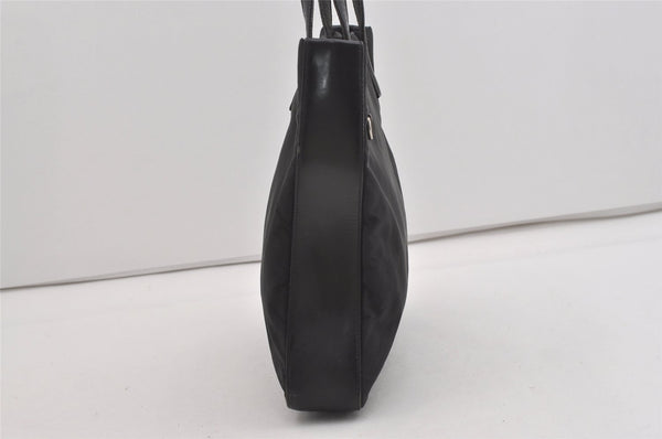 Authentic PRADA Nylon Tessuto Leather Shoulder Tote Bag Purse Black 2447I