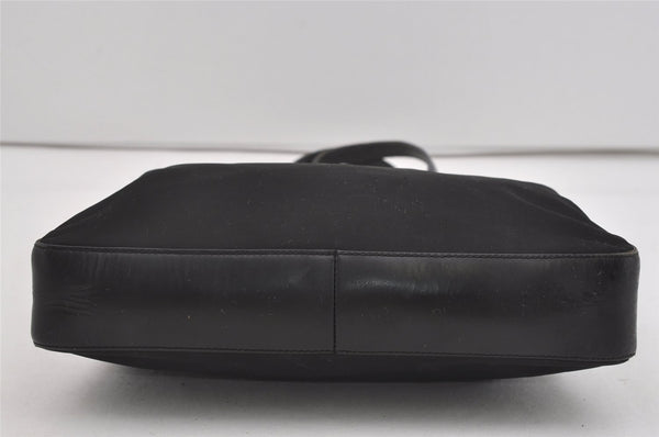 Authentic PRADA Nylon Tessuto Leather Shoulder Tote Bag Purse Black 2447I