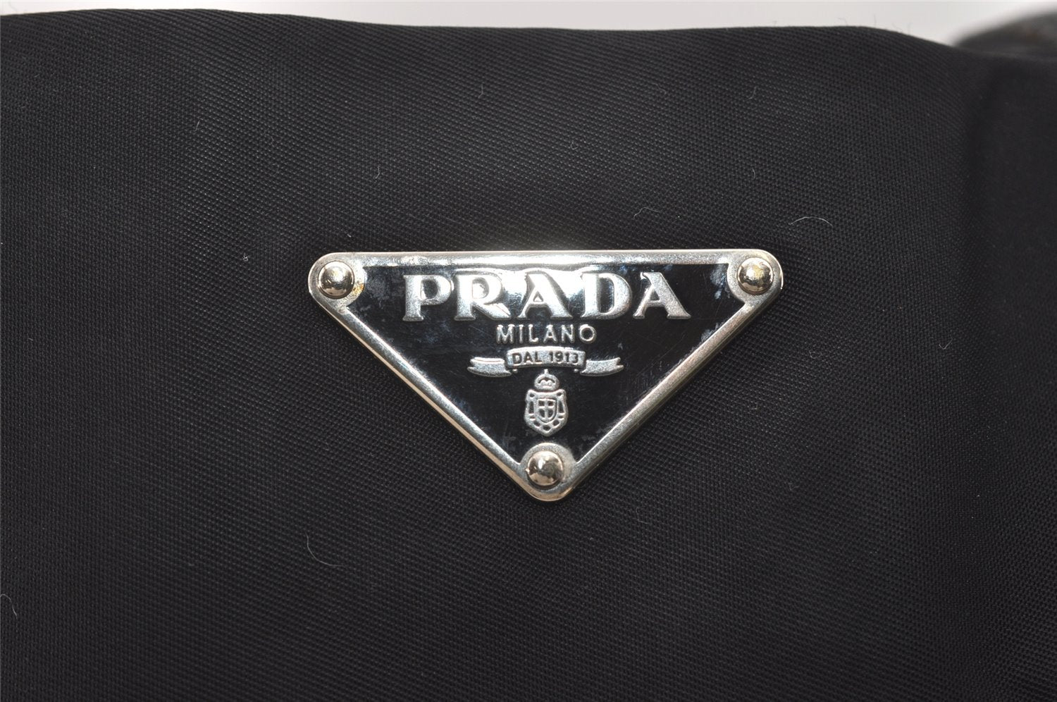 Authentic PRADA Nylon Tessuto Leather Shoulder Tote Bag Purse Black 2447I