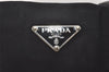 Authentic PRADA Nylon Tessuto Leather Shoulder Tote Bag Purse Black 2447I