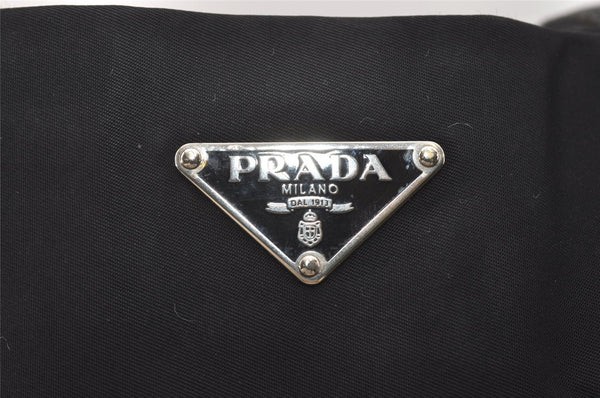 Authentic PRADA Nylon Tessuto Leather Shoulder Tote Bag Purse Black 2447I