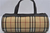 Authentic BURBERRY Vintage Nova Check PVC Shoulder Hand Bag Brown Beige 2448F