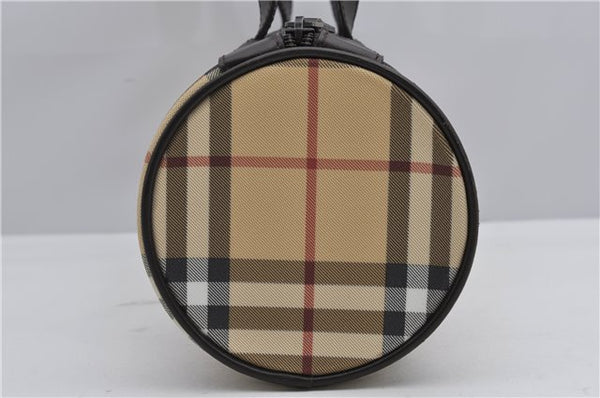 Authentic BURBERRY Vintage Nova Check PVC Shoulder Hand Bag Brown Beige 2448F