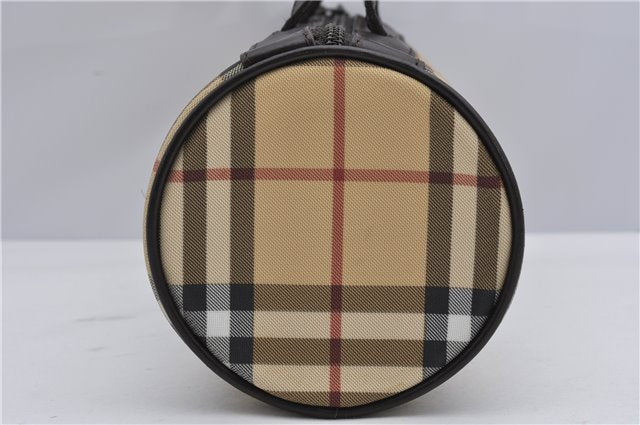 Authentic BURBERRY Vintage Nova Check PVC Shoulder Hand Bag Brown Beige 2448F