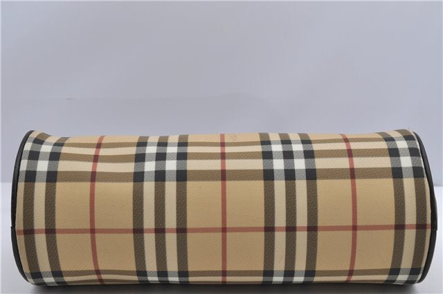 Authentic BURBERRY Vintage Nova Check PVC Shoulder Hand Bag Brown Beige 2448F