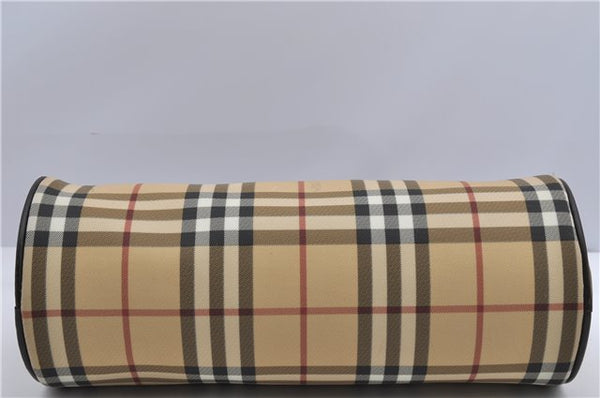 Authentic BURBERRY Vintage Nova Check PVC Shoulder Hand Bag Brown Beige 2448F