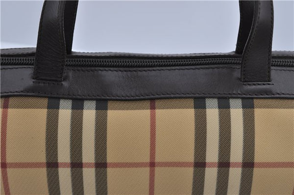 Authentic BURBERRY Vintage Nova Check PVC Shoulder Hand Bag Brown Beige 2448F