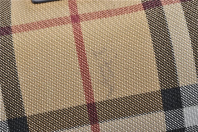 Authentic BURBERRY Vintage Nova Check PVC Shoulder Hand Bag Brown Beige 2448F